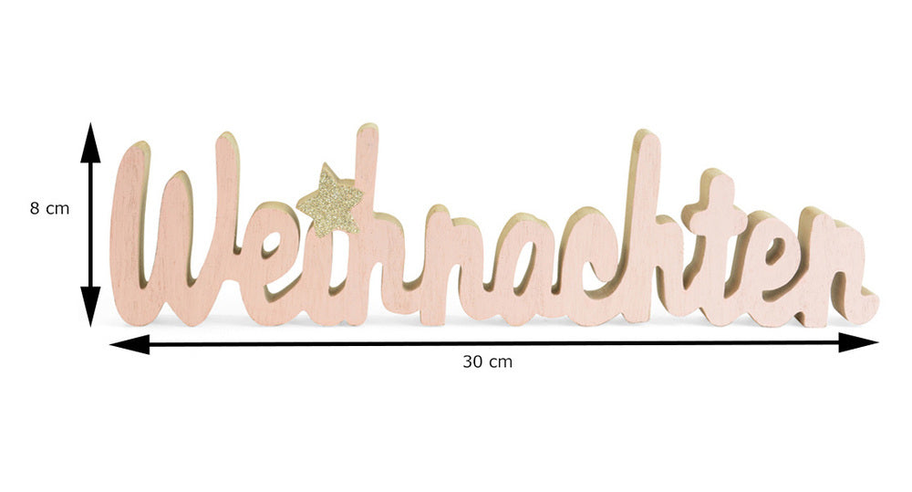 Riffelmacher Schriftzug "Weihnachten" 74305 - Rosa Gold 30cm
