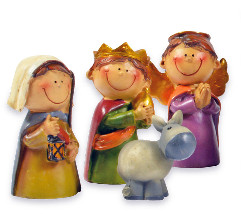 Kinder Krippenfiguren Set 12-tlg. mit Stall - 2,5-9,0 cm | 78356 - Weihnachtskrippe