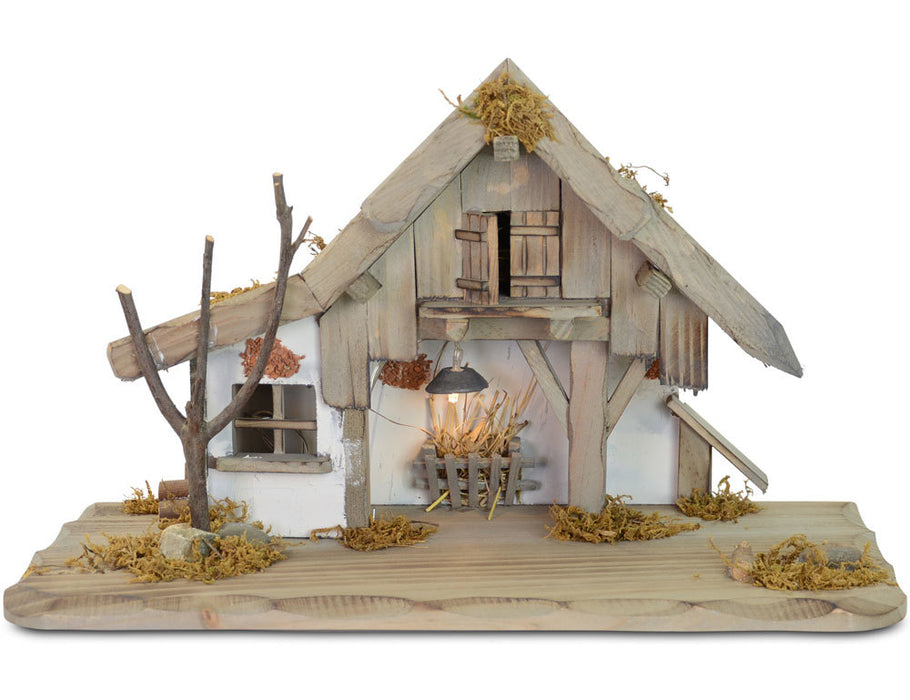 Weihnachtskrippe "Oberjettenberg" - 40x19x24cm Krippenstall Holzkrippe | 78084