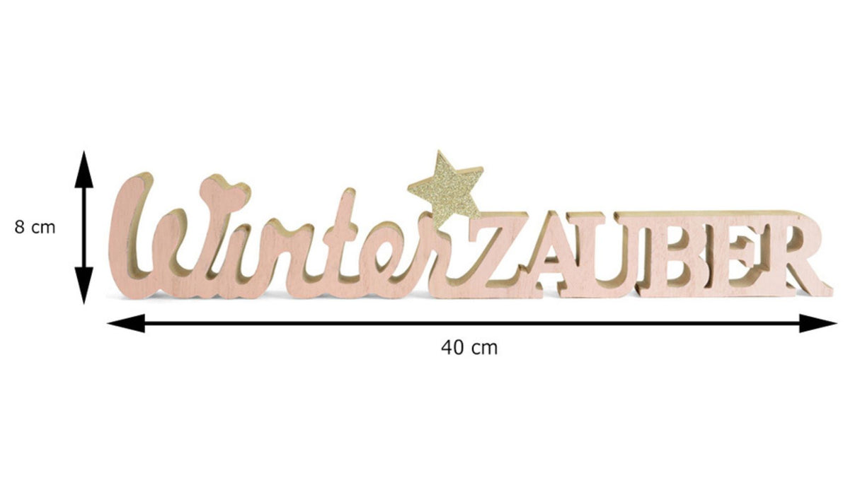 Riffelmacher Schriftzug "Winterzauber" 74304 - Rosa Gold 40cm